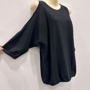 MILLY Black Cold Shoulder Viscose Top size M